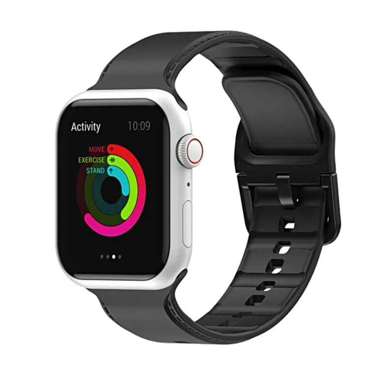 シリコンステッチウォッチバンド、Apple Watch シリーズ 7 41mm / 6&SE&5&4 40mm / 3&2&1 38mm、7 45mm / 6&SE&5&4 44mm / 3&2&1 42mm用