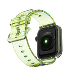 オーロラ透明シリコンウォッチバンド、Apple Watch シリーズ 7 41mm / 6&SE&5&4 40mm / 3&2&1 38mm、7 45mm / 6&SE&5&4 44mm / 3&2&1 42mm用