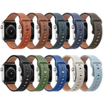 バタフライバックルカウハイドレザーウォッチバンド、Apple Watch シリーズ 7 41mm / 6&SE&5&4 40mm / 3&2&1 38mm、7 45mm / 6&SE&5&4 44mm / 3&2&1 42mm用