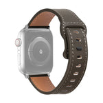 バタフライバックルカウハイドレザーウォッチバンド、Apple Watch シリーズ 7 41mm / 6&SE&5&4 40mm / 3&2&1 38mm、7 45mm / 6&SE&5&4 44mm / 3&2&1 42mm用