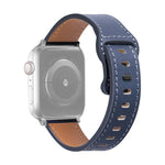 バタフライバックルカウハイドレザーウォッチバンド、Apple Watch シリーズ 7 41mm / 6&SE&5&4 40mm / 3&2&1 38mm、7 45mm / 6&SE&5&4 44mm / 3&2&1 42mm用
