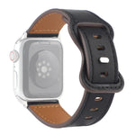 Apple Watchシリーズ用クレイジーホースレザーバタフライバックルウォッチバンド, 7 41mm / 6&SE&5&4 40mm / 3&2&1 38mm, 7 45mm / 6&SE&5&4 44mm / 3&2&1 42mm