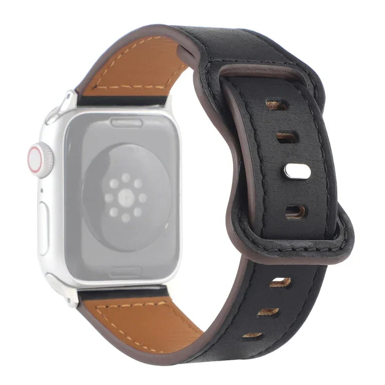 Apple Watchシリーズ用クレイジーホースレザーバタフライバックルウォッチバンド, 7 41mm / 6&SE&5&4 40mm / 3&2&1 38mm, 7 45mm / 6&SE&5&4 44mm / 3&2&1 42mm