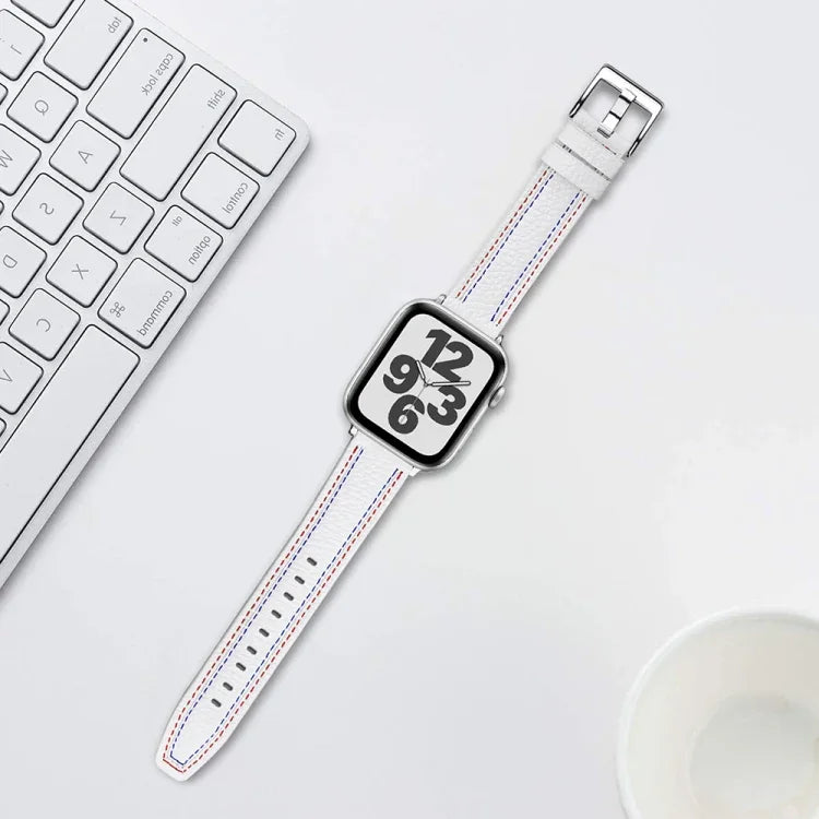 Apple Watchシリーズ用三本ラインレザーワッチバンド, 7 41mm / 6&SE&5&4 40mm / 3&2&1 38mm, 7 45mm / 6&SE&5&4 44mm / 3&2&1 42mm