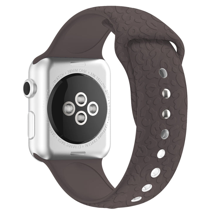 Apple Watchシリーズ用ヒョウ柄エンボスシリコンウォッチバンド, 7 41mm / 6&SE&5&4 40mm / 3&2&1 38mm, 7 45mm / 6&SE&5&4 44mm / 3&2&1 42mm