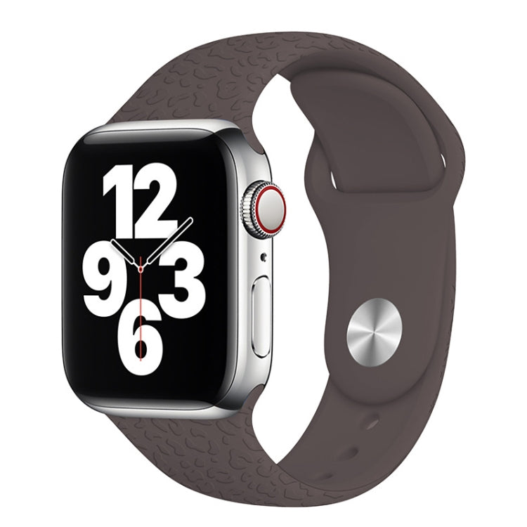 Apple Watchシリーズ用ヒョウ柄エンボスシリコンウォッチバンド, 7 41mm / 6&SE&5&4 40mm / 3&2&1 38mm, 7 45mm / 6&SE&5&4 44mm / 3&2&1 42mm