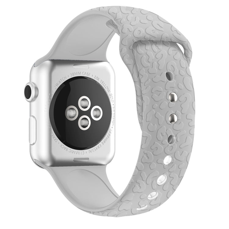 Apple Watchシリーズ用ヒョウ柄エンボスシリコンウォッチバンド, 7 41mm / 6&SE&5&4 40mm / 3&2&1 38mm, 7 45mm / 6&SE&5&4 44mm / 3&2&1 42mm