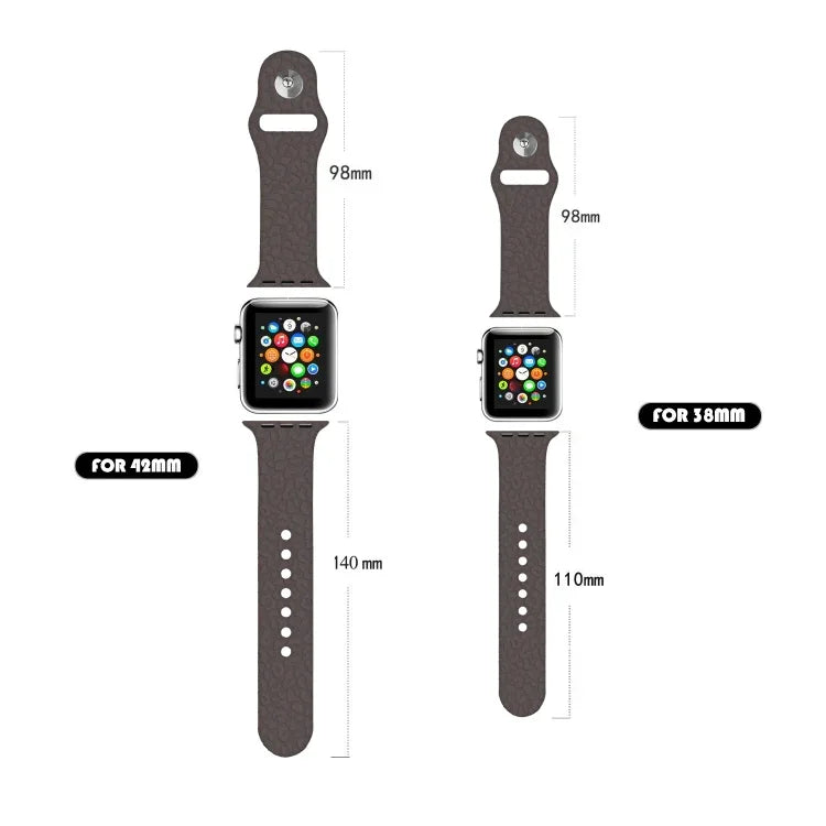Apple Watchシリーズ用ヒョウ柄エンボスシリコンウォッチバンド, 7 41mm / 6&SE&5&4 40mm / 3&2&1 38mm, 7 45mm / 6&SE&5&4 44mm / 3&2&1 42mm