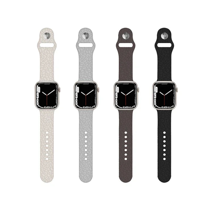 Apple Watchシリーズ用ヒョウ柄エンボスシリコンウォッチバンド, 7 41mm / 6&SE&5&4 40mm / 3&2&1 38mm, 7 45mm / 6&SE&5&4 44mm / 3&2&1 42mm