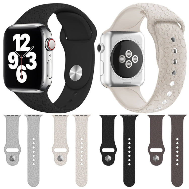 Apple Watchシリーズ用ヒョウ柄エンボスシリコンウォッチバンド, 7 41mm / 6&SE&5&4 40mm / 3&2&1 38mm, 7 45mm / 6&SE&5&4 44mm / 3&2&1 42mm