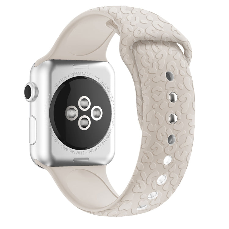 Apple Watchシリーズ用ヒョウ柄エンボスシリコンウォッチバンド, 7 41mm / 6&SE&5&4 40mm / 3&2&1 38mm, 7 45mm / 6&SE&5&4 44mm / 3&2&1 42mm