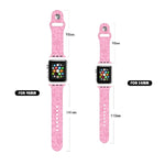 Apple Watchシリーズ用フラミンゴエンボスシリコンウォッチバンド, 7 41mm / 6&SE&5&4 40mm / 3&2&1 38mm, 7 45mm / 6&SE&5&4 44mm / 3&2&1 42mm