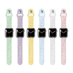 Apple Watchシリーズ用四つ葉のクローバーエンボスシリコンウォッチバンド, 7 45mm / 6&SE&5&4 44mm / 3&2&1 42mm, 7 41mm / 6&SE&5&4 40mm / 3&2&1 38mm