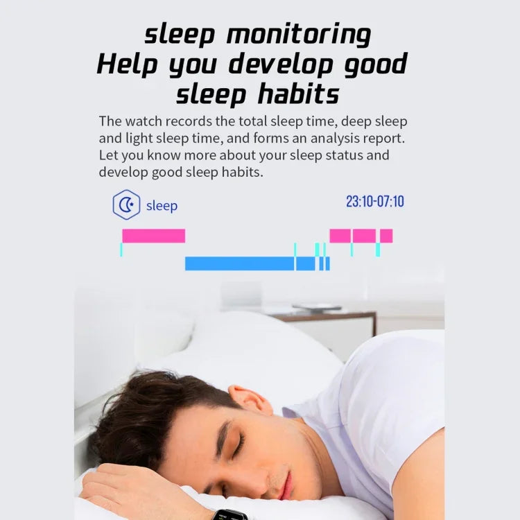 L21 1.69インチ TFT画面スマートウォッチ、血圧モニタリング / 睡眠モニタリング対応
