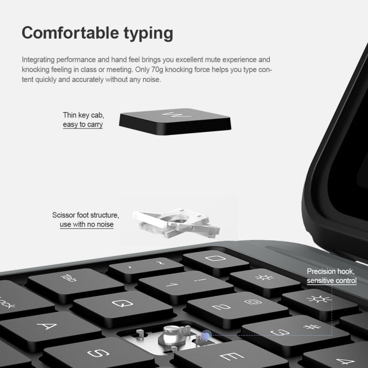 NILLKIN Bluetoothタッチキーボード スマート保護タブレットケース、iPad Air 10.9 2020 / Air 4 / Air 5 / Pro 11 2020 / 2021 / 2022用