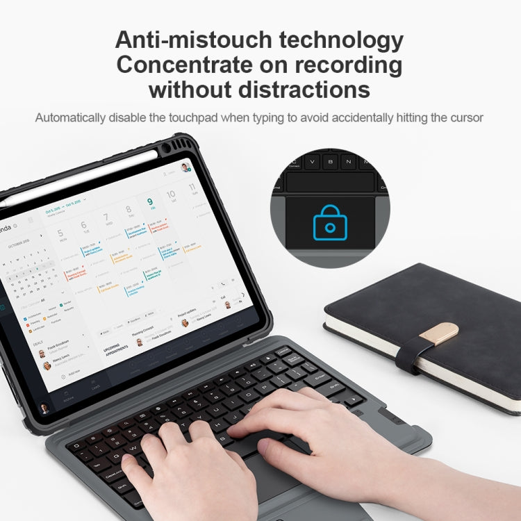 NILLKIN Bluetoothタッチキーボード スマート保護タブレットケース、iPad Air 10.9 2020 / Air 4 / Air 5 / Pro 11 2020 / 2021 / 2022用