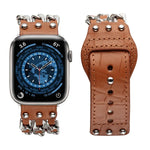 Apple Watchシリーズ用本革メンズスタイルウォッチバンド, 7 41mm / 6&SE&5&4 40mm / 3&2&1 38mm, 7 45mm / 6&SE&5&4 44mm / 3&2&1 42mm