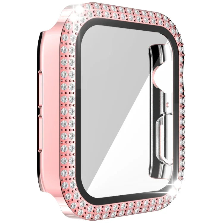 二重列ダイヤモンドPC＋強化ガラスウォッチケース Apple Watch Series 6&SE&5&4 40mm、6&SE&5&4 44mm、6&SE&5&4 40mm / 3&2&1 38mm用