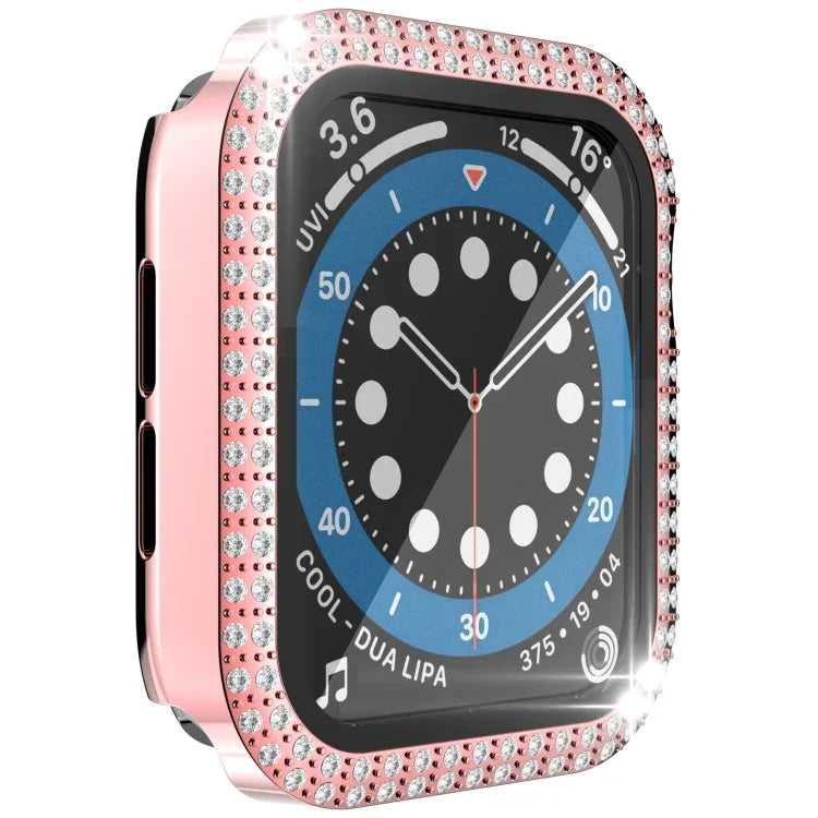 二重列ダイヤモンドPC＋強化ガラスウォッチケース Apple Watch Series 6&SE&5&4 40mm、6&SE&5&4 44mm、6&SE&5&4 40mm / 3&2&1 38mm用