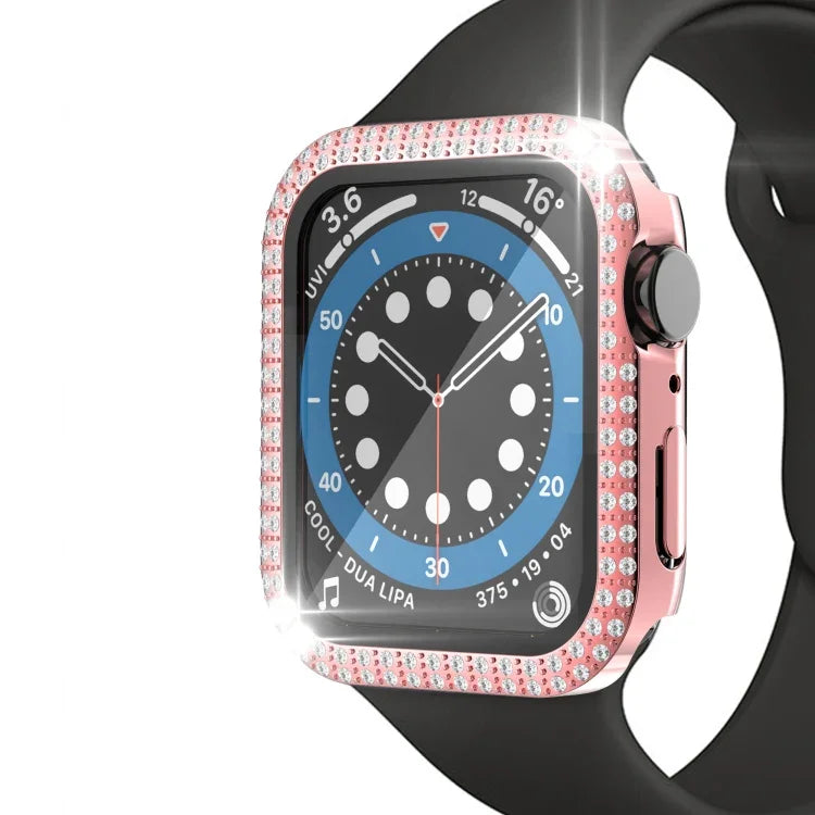 二重列ダイヤモンドPC＋強化ガラスウォッチケース Apple Watch Series 6&SE&5&4 40mm、6&SE&5&4 44mm、6&SE&5&4 40mm / 3&2&1 38mm用