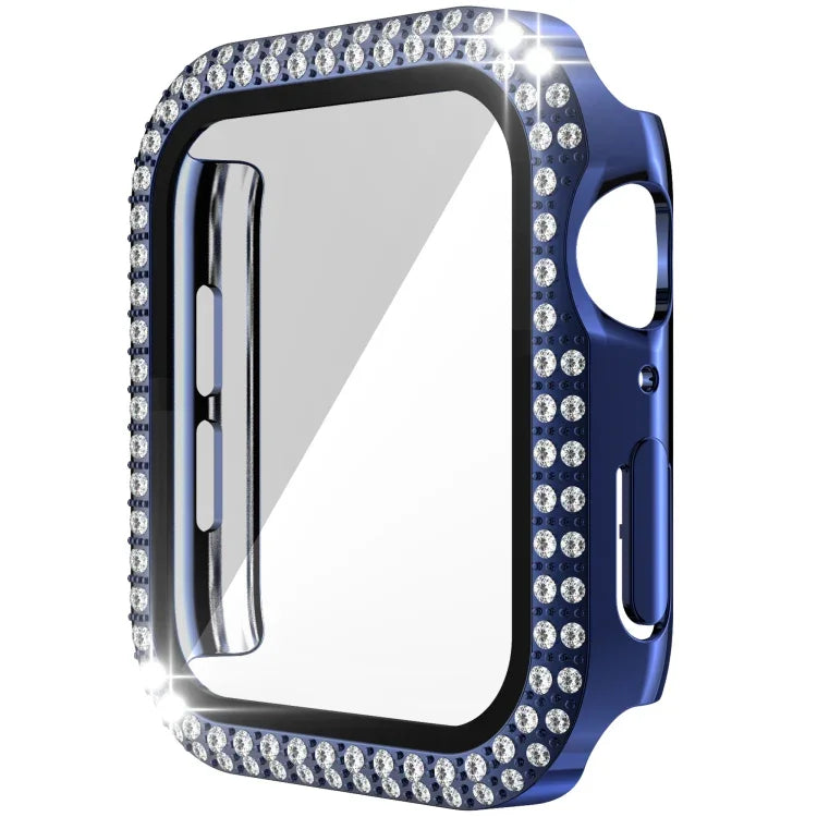 二重列ダイヤモンドPC＋強化ガラスウォッチケース Apple Watch Series 6&SE&5&4 40mm、6&SE&5&4 44mm、6&SE&5&4 40mm / 3&2&1 38mm用