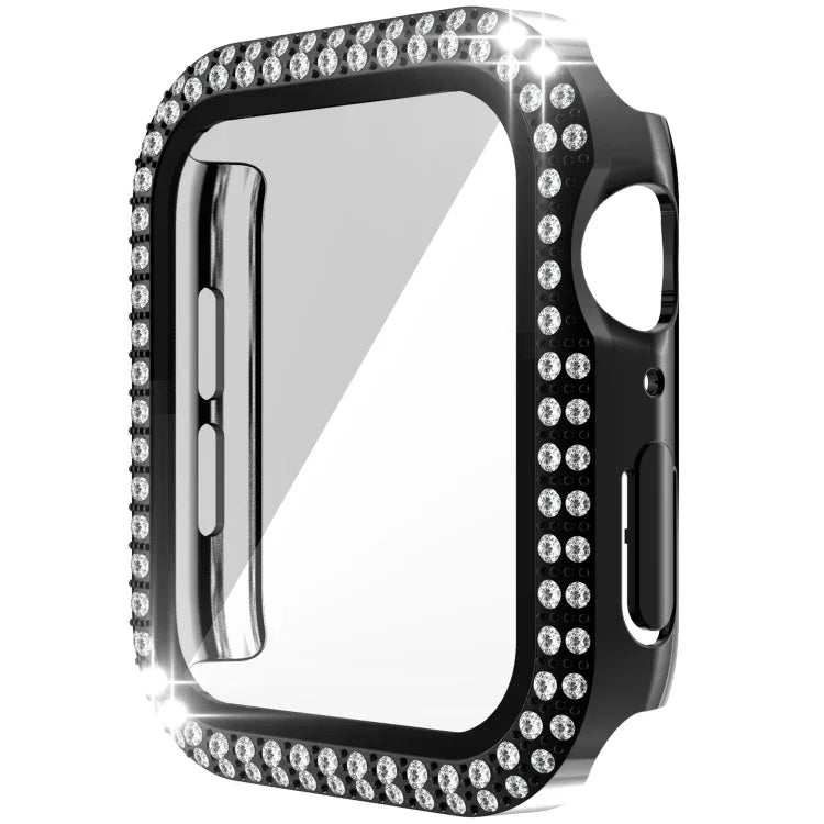 二重列ダイヤモンドPC＋強化ガラスウォッチケース Apple Watch Series 6&SE&5&4 40mm、6&SE&5&4 44mm、6&SE&5&4 40mm / 3&2&1 38mm用