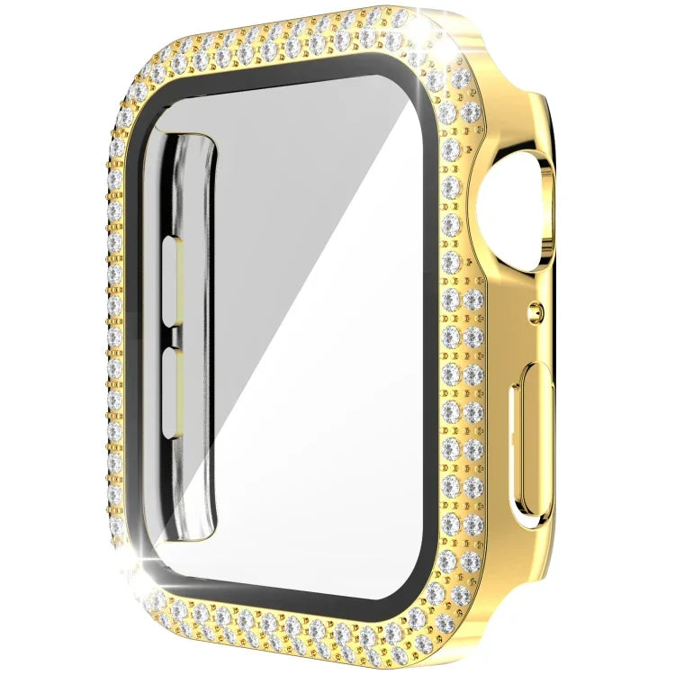 二重列ダイヤモンドPC＋強化ガラスウォッチケース Apple Watch Series 6&SE&5&4 40mm、6&SE&5&4 44mm、6&SE&5&4 40mm / 3&2&1 38mm用