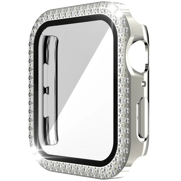 二重列ダイヤモンドPC＋強化ガラスウォッチケース Apple Watch Series 6&SE&5&4 40mm、6&SE&5&4 44mm、6&SE&5&4 40mm / 3&2&1 38mm用