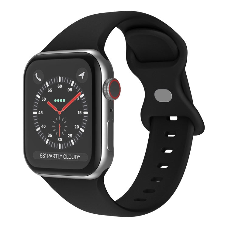 バタフライバックルシリコンウォッチバンド、サイズ：S Apple Watch シリーズ用、7 41mm / 6&SE&5&4 40mm / 3&2&1 38mm