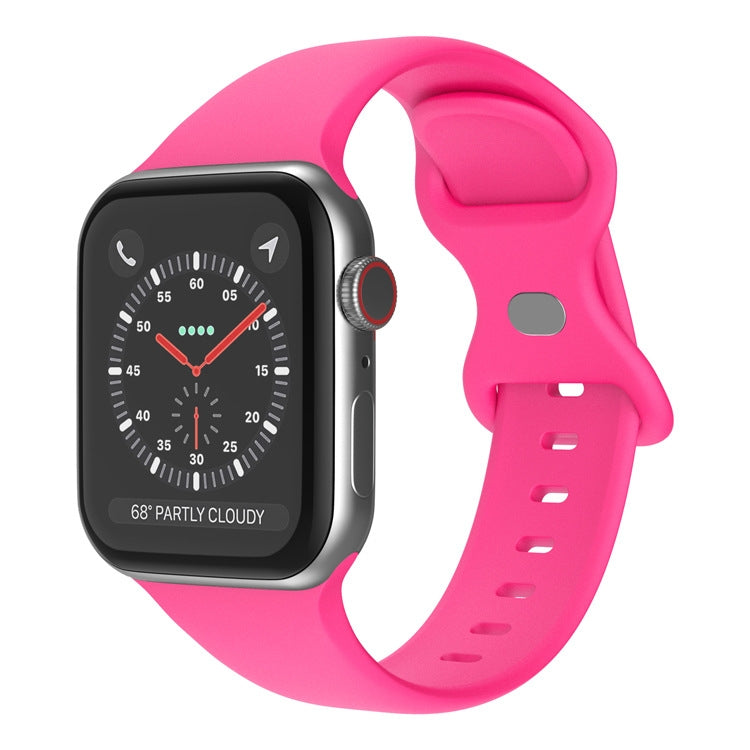 バタフライバックルシリコンウォッチバンド、サイズ：S Apple Watch シリーズ用、7 41mm / 6&SE&5&4 40mm / 3&2&1 38mm