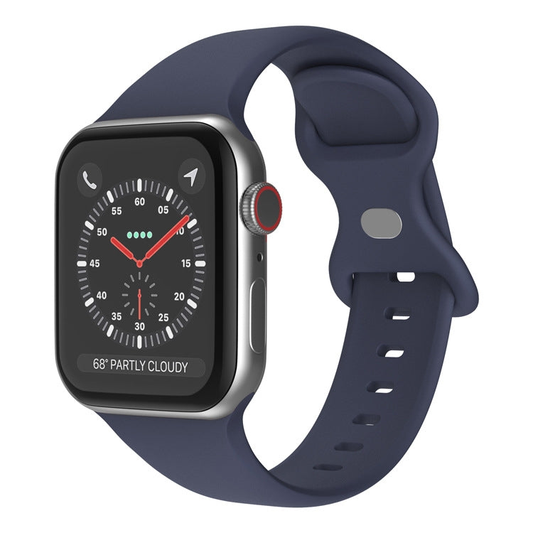バタフライバックルシリコンウォッチバンド、サイズ：S Apple Watch シリーズ用、7 41mm / 6&SE&5&4 40mm / 3&2&1 38mm
