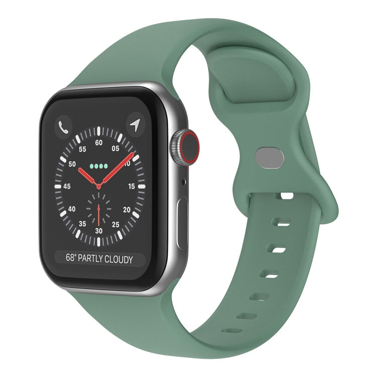 バタフライバックルシリコンウォッチバンド、サイズ：S Apple Watch シリーズ用、7 41mm / 6&SE&5&4 40mm / 3&2&1 38mm