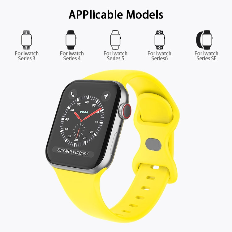 バタフライバックルシリコンウォッチバンド、サイズ：S Apple Watch シリーズ用、7 41mm / 6&SE&5&4 40mm / 3&2&1 38mm
