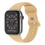 バタフライバックルシリコンウォッチバンド, サイズ: S Apple Watchシリーズ用, 7 45mm / 6&SE&5&4 44mm / 3&2&1 42mm