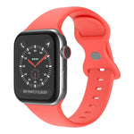 バタフライバックルシリコンウォッチバンド, サイズ: S Apple Watchシリーズ用, 7 45mm / 6&SE&5&4 44mm / 3&2&1 42mm