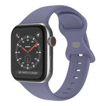 バタフライバックルシリコンウォッチバンド, サイズ: S Apple Watchシリーズ用, 7 45mm / 6&SE&5&4 44mm / 3&2&1 42mm
