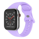 バタフライバックルシリコンウォッチバンド, サイズ: S Apple Watchシリーズ用, 7 45mm / 6&SE&5&4 44mm / 3&2&1 42mm