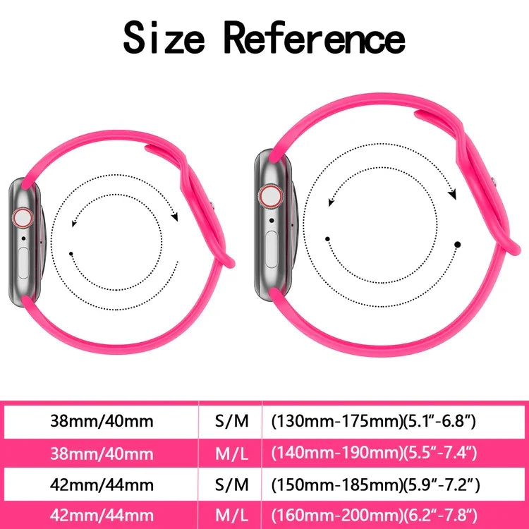 バタフライバックルシリコンウォッチバンド, サイズ: S Apple Watchシリーズ用, 7 45mm / 6&SE&5&4 44mm / 3&2&1 42mm
