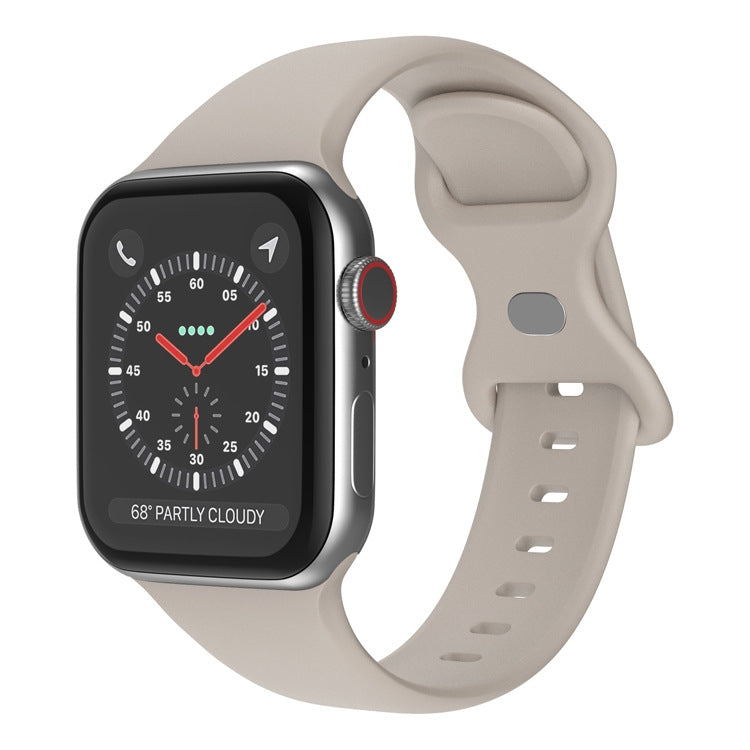 バタフライバックルシリコンウォッチバンド、サイズ：L、Apple Watch Series用、7 41mm / 6&SE&5&4 40mm / 3&2&1 38mm