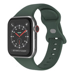 バタフライバックルシリコンウォッチバンド、サイズ：L、Apple Watch Series用、7 41mm / 6&SE&5&4 40mm / 3&2&1 38mm