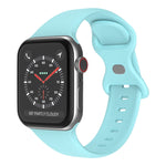 バタフライバックルシリコンウォッチバンド、サイズ：L、Apple Watch Series用、7 41mm / 6&SE&5&4 40mm / 3&2&1 38mm