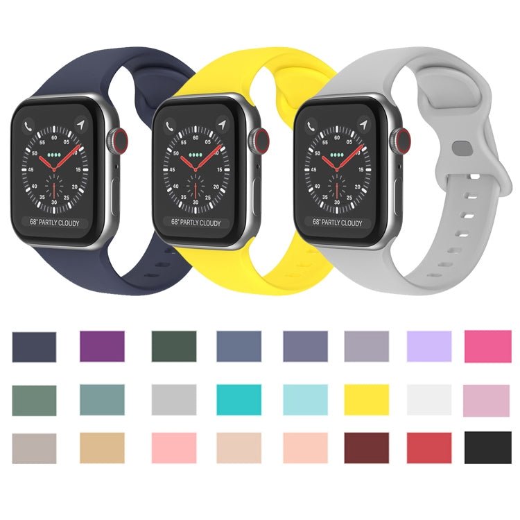 バタフライバックルシリコンウォッチバンド、サイズ：L、Apple Watch Series用、7 41mm / 6&SE&5&4 40mm / 3&2&1 38mm