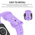 バタフライバックルシリコンウォッチバンド、サイズ：L、Apple Watch Series用、7 41mm / 6&SE&5&4 40mm / 3&2&1 38mm