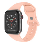 バタフライバックルシリコンウォッチバンド, サイズ: L Apple Watchシリーズ用, 7 45mm / 6&SE&5&4 44mm / 3&2&1 42mm
