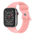 バタフライバックルシリコンウォッチバンド, サイズ: L Apple Watchシリーズ用, 7 45mm / 6&SE&5&4 44mm / 3&2&1 42mm