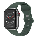 バタフライバックルシリコンウォッチバンド, サイズ: L Apple Watchシリーズ用, 7 45mm / 6&SE&5&4 44mm / 3&2&1 42mm