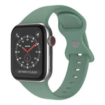 バタフライバックルシリコンウォッチバンド, サイズ: L Apple Watchシリーズ用, 7 45mm / 6&SE&5&4 44mm / 3&2&1 42mm