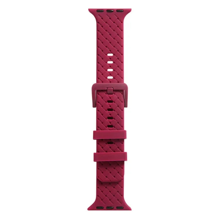 編み込みテクスチャーシリコンウォッチバンド Apple Watchシリーズ用, 7 41mm / 6&SE&5&4 40mm / 3&2&1 38mm, 7 45mm / 6&SE&5&4 44mm / 3&2&1 42mm