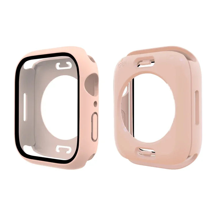 PC + 強化ガラスフィルム 防水ウォッチケース 下部カバー付き Apple Watch シリーズ 9 / 8 / 7 45mm, 9 / 8 / 7 41mm, 9 / 8 / 7 45mm用