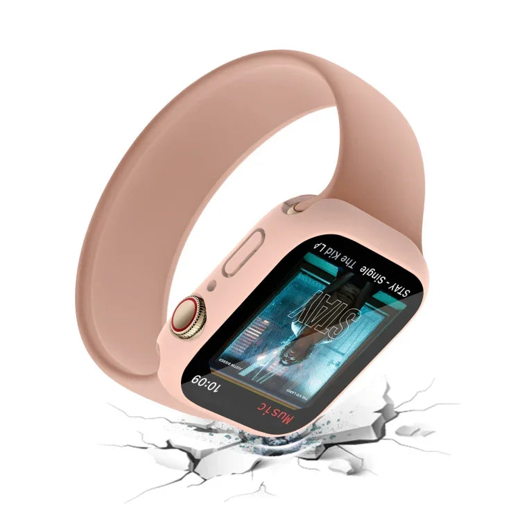 PC + 強化ガラスフィルム 防水ウォッチケース 下部カバー付き Apple Watch シリーズ 9 / 8 / 7 45mm, 9 / 8 / 7 41mm, 9 / 8 / 7 45mm用